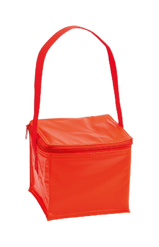 Sac isotherme en PVC avec fermeture-éclair - Renfort aluminium - Capacité 4 boîtes de 0,33 l - Couleur rouge_0