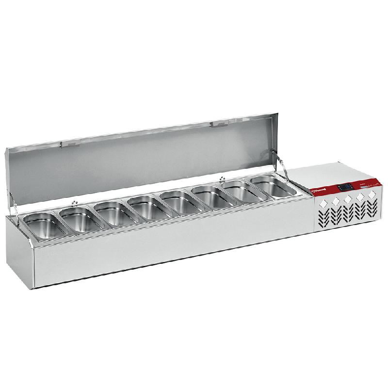 Saladette à ingrédients à poser gn 8x1/4 avec couvercle inox - PSX175G/CP9_0