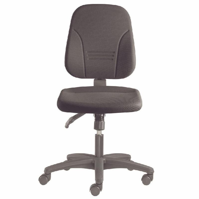 SIÈGE DE BUREAU ERGOMAX TISSU REMBOURRÉ HAUTEUR AJUSTABLE À ROULETTES HAUTEUR DOSSIER 50 CM NOIR