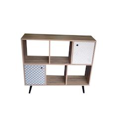 SIT Möbel Buffet en MDF | L 98,5 x l 29 x H 87 cm | blanchi / bleu, blanc - multicolore multi-matériau 11709-95_0