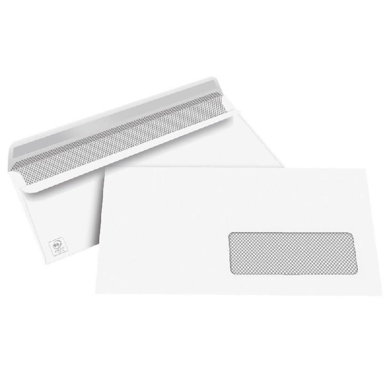 STAPLES BOÎTE DE 500 ENVELOPPES AVEC FENÊTRE - AUTOCOLLANTES - PAPIER VÉLIN - 110 X 220 MM (80 G/M²) - COULEUR BLANC