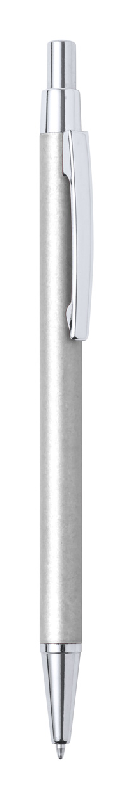 Stylo à bille en aluminium recyclé - éléments chromés - encre bleue_0
