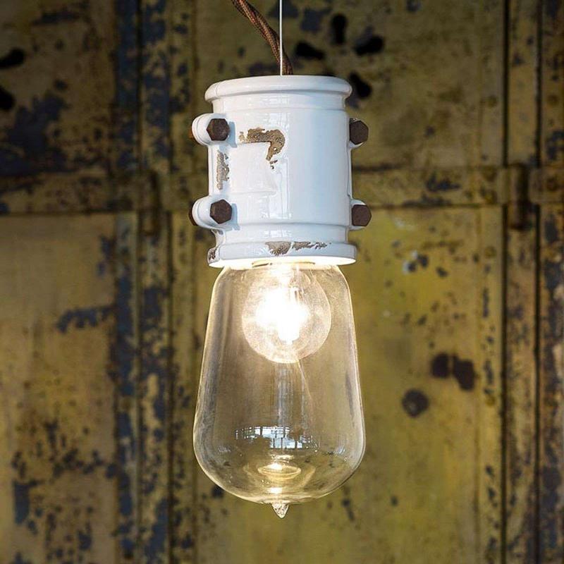 FERROLUCE SUSPENSION BLANCHE NICOLO AU DESIGN RÉDUIT