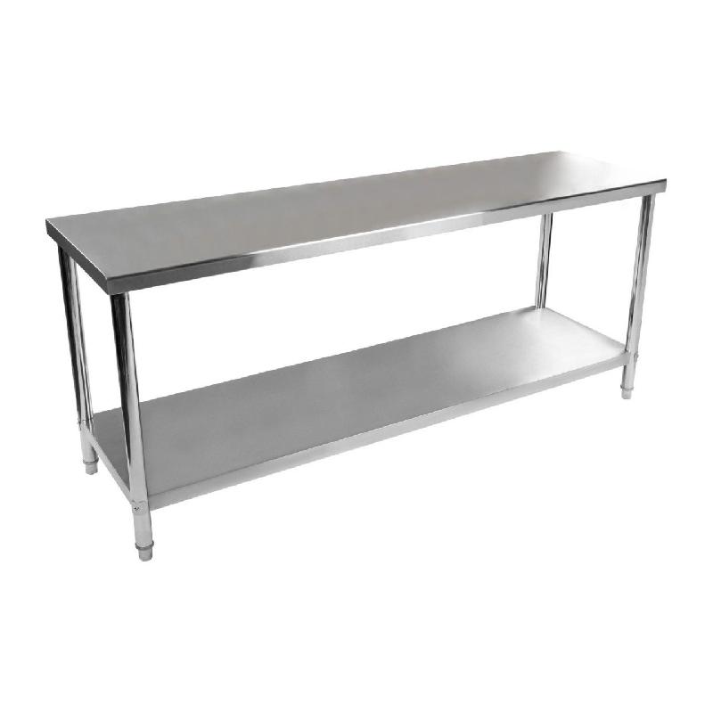 Table de travail cuisine professionnelle en acier inoxydable - 200 x 60 cm - 14_0003644_0
