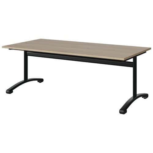TABLE MALIBU 160X80 T3 DL STRA ABS CHÊNE 1146/NOIR 9005