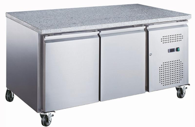 Table réfrigérée 390 litres positive 2 portes + plan granit série star AFI_0
