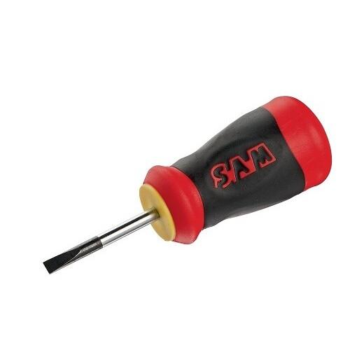 TOURNEVIS ERGONOMIQUE BI-MATIÈRE FENTE TOM POUCE - POUR ÉLECTRICIEN - 4X35 MM SAM OUTILLAGE