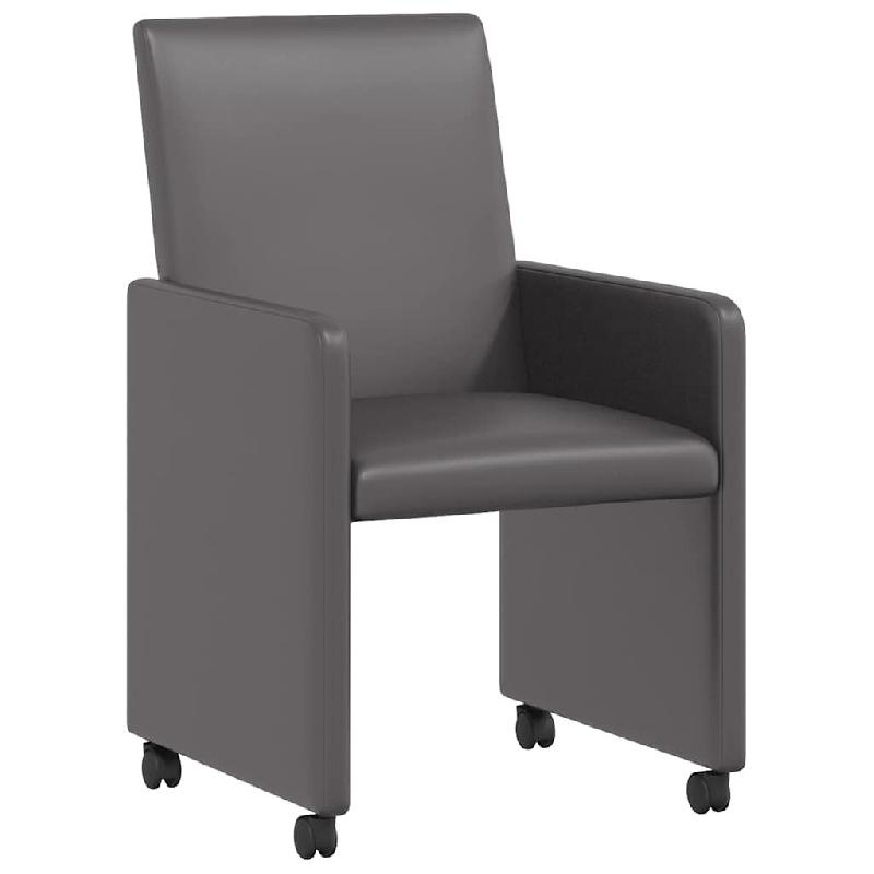 VidaXL Chaises de Salle à Manger avec Roues 2 pcs Gris 57 x 66 x 94 cm Modèle Majesté Chic - 42017819_0
