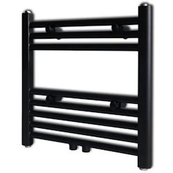 VidaXL Sèche Serviettes Eau Chaude à Rails Droits Noir 480 X 480 Mm - noir 141904_0