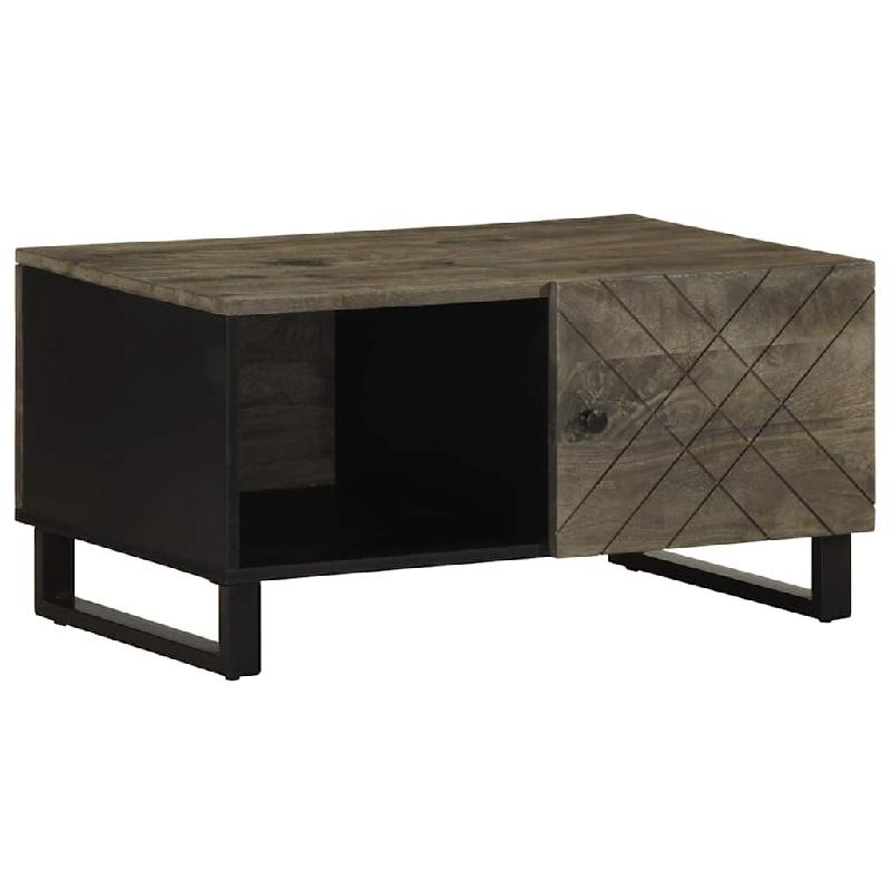 VidaXL Table basse noir 80x50x40 cm bois massif de manguier Modèle Panorama Chic - 4017688_0
