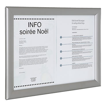 Vitrine d'affichage Vit'Clac - cadre en aluminium anodisé naturel avec vitrage anti-reflet_0