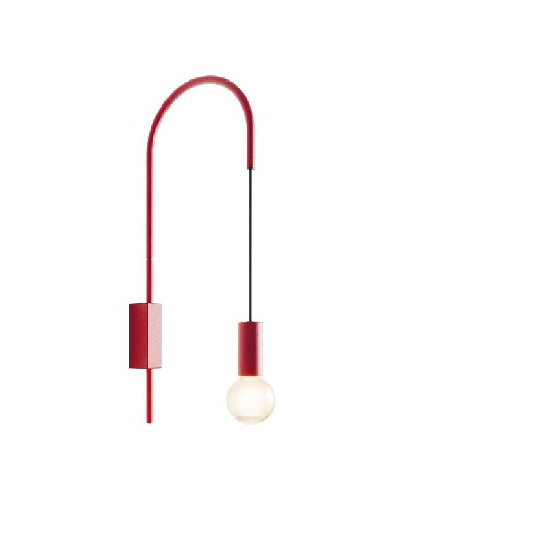 Zafferano - Applique Filo, orientable à 200, métal peint, ampoule E27 max 60W incluse, H 61cm - Rouge - rouge 8054346790158_0