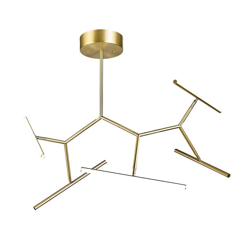 ZAMBELIS PLAFONNIER LED 2071, À 5 LAMPES, 90 CM, DORÉ