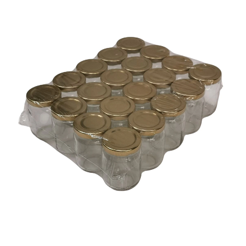 20 Pots verre standard 125 gr avec capsules or - J038_0