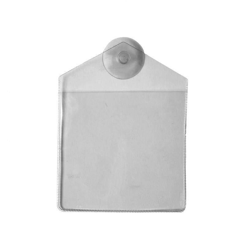 93 porte-badges véhicule à ventouse en vinyle transparent - Format 105 x 110 mm - Conditionnement par 100_0