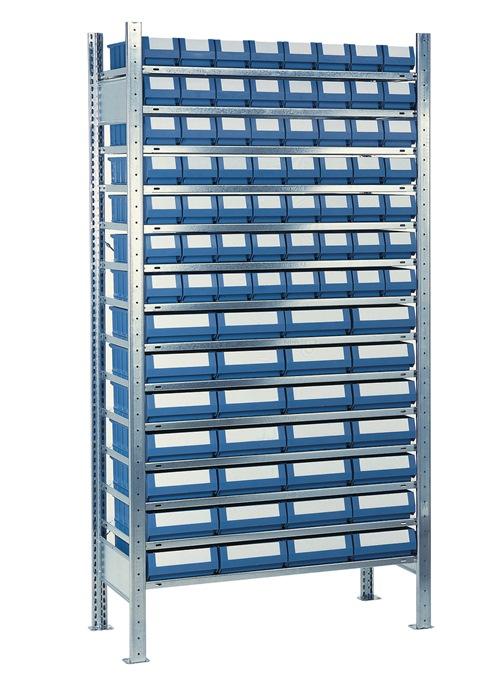 Étagère à emboîter H2000 x l1000 x P300 mm - étagère de base avec 14 supports en acier galvanisé - 56 x 1, 28 x 2_0