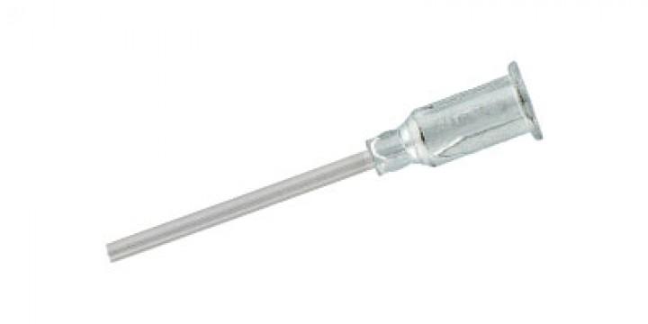Aiguille de dosage embase aluminium - Capillaire en inox - Ø intérieur 1,37 mm - Ø extérieur 1,85 mm - Longueur 1