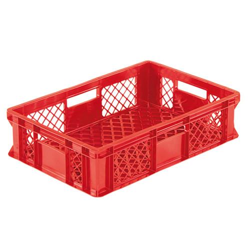 Bac plastique gerbable Norme Europe ajouré Eco multicolore Rouge 600 x 400 x 150 mm - Réf : BAC159BE6415010_0