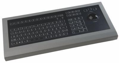 Clavier industriel pour table IP65 LED trackball 50mm USB ou PS/2 QWERTY - Référence: KSML106S1USB-WLED_0