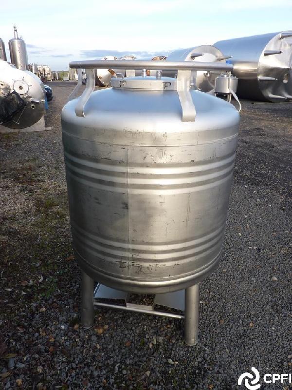 Container inox rond 800 L - IBC/GRV - Hauteur 1600 mm - Diamètre 1000 mm_0