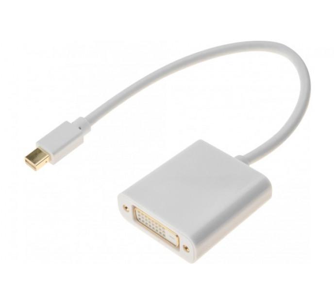 Convertisseur Mini DisplayPort vers DVI-D - Boîtier blanc - Connecteurs plaqués or - Câble 19cm - Réf : 127449_0
