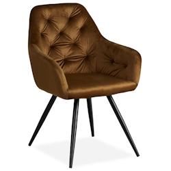 Décoshop26 - Chaise de salle à manger salon avec revêtement en velours confortable en marron CDS06005 - marron 3000431369605_0