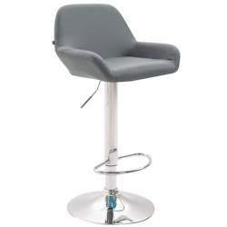 Décoshop26 - Tabouret de bar moderne et confortable en synthétique gris pieds trompette en métal chromé 10_0000305 - gris 3000858769606_0