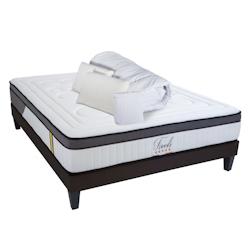 Ensemble   Matelas Mémoire de forme + Sommier + Accessoires 180x200 cm TIVOLI BELLECOUR - blanc Mousse à mémoire de forme 4VP.TI.K15.K.1820_0