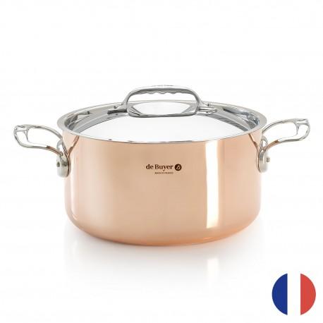 Faitout en cuivre inox - fond magnétique induction - avec couvercle inox - Prima Matera de Buyer_0