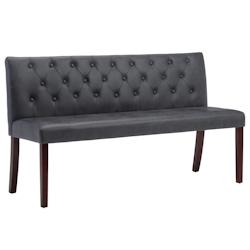 Helloshop26 - Banc banquette 148,5 x 52 x 84,5 cm similicuir daim gris 02_0010959 - 3000601982726_0