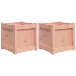 Helloshop26 - Jardinière bac lit surélevé plantes fleurs jardin terrasses lot de 2 bois massif douglas marron 02_0039053 - 3000218004125_0