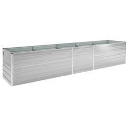 Helloshop26 - Jardinière lit surélevé plantes fleurs jardin acier galvanisé 400 x 80 x 45 cm gris 02_0001116 - 3000074751539_0