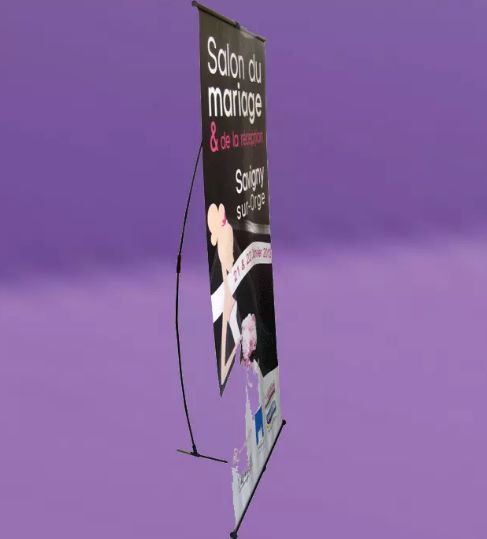 L banner eco - Totem pliable économique - 85x180cm - Impression HD sur bâche prolite anti-feu M1_0