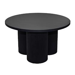 Oviala Business Table basse ronde 80 cm scandinave bois noir - marron Bois massif 113761_0
