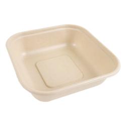 Packnwood FHC - 300Pcs - Barquette scellable pulpe rectangulaire brune laminée PLA - 163x163x40mm 800ml - marron Bagasse 210BPU163_0