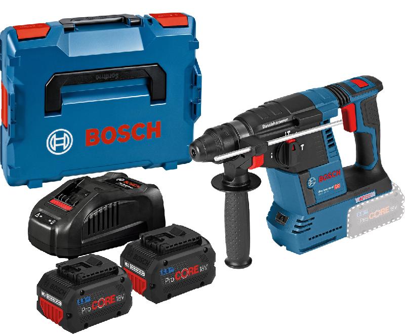 Perforateur sds plus 18v gbh18v-26 + 2 batteries procore 5,5ah + chargeur + coffret l-boxx - BOSCH - 0611909001 - 767657_0