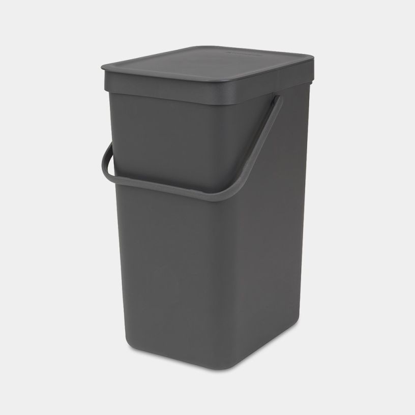 Poubelle de compostage 16 Litres avec poignée large et sacs PerfectFit - Brabantia Sort & Go - Grey_0