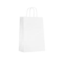 Sac boutique kraft blanc - poignées torsadées - 22+10x31cm par 250 - Gimex - blanc_0