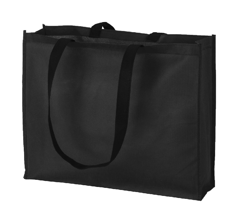 Sac shopping publicitaire en intissé - anses longues - 90 g/m² - couleur noire_0