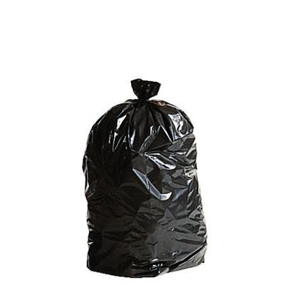 Sacs et sachets plastiques poubelle - 30 L noir - 50 x 68 cm - 12 microns - rouleau de 50 sacs_0