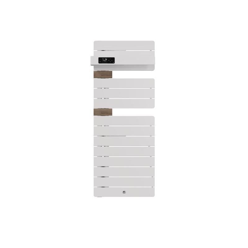 Sèche-serviettes connecté Allure 4 étroit 500W Blanc brillant/Chêne Mat à gauche - Thermor - 483358_0