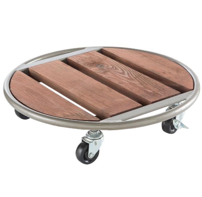 Support à roulettes bois et métal - Flora Roll Metal Wood - 35 cm_0