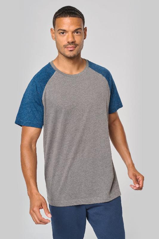 T-shirt triblend bicolore sport unisexe manches courtes - Réf : PA4010 - 50% coton / 38% polyester / 12% viscose - Marque PROACT_0