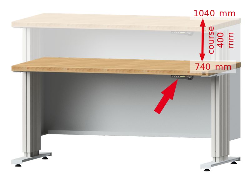 Table de travail ergonomique «lift» réglable en hauteur