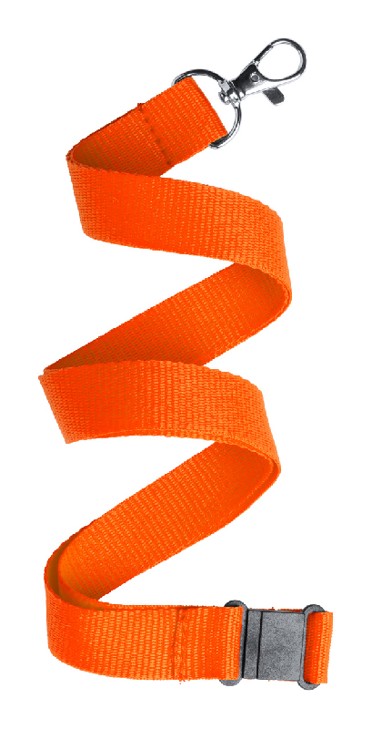 Tour de cou en polyester - Mousqueton en métal - Boucle anti-étranglement - Couleur orange_0
