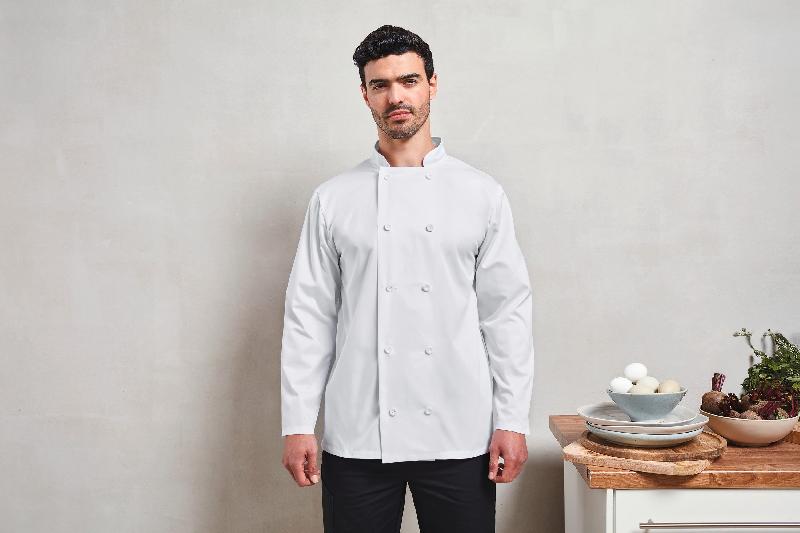 Veste de cuisine manches longues - Réf: PR657 - Premier - Polyester/Coton - Boutons résine - Lavage industriel 85°C - Mixte_0