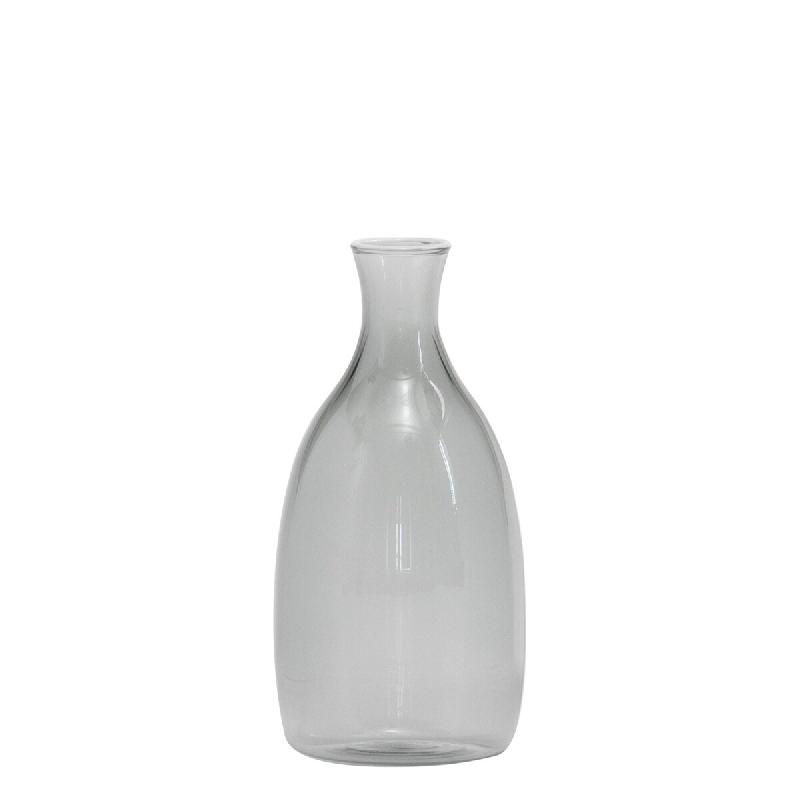 Zafferano Vase Un Fiore Design Artisanal En Verre Borosilicate Soufflé À La Main, Capacité 35 Cl, Couleur Grise, Idéal Pour La Décoration De La M_0