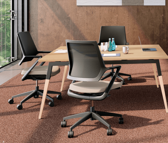 Bureau open space scandinave mi-bois mi-acier - pieds inclinés en bois - Gamme Aska Columbia - esthétique et ergonomique_0