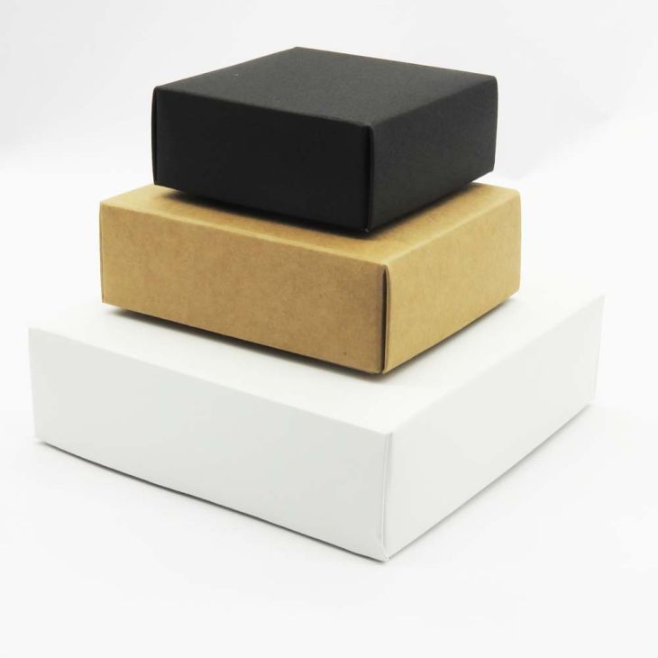Coffret cadeau en papier pliable noir kraft pour fête d'anniversaire - AM Packaging Company Limited - 85x85x35mm_0