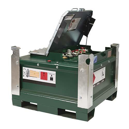 Cuve acier chantier 450 L GNR galvanisée GRV Gasoil - homologation ADR - double paroi_0